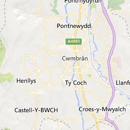Map of Cwmbran