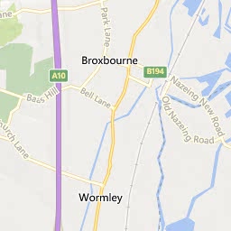 Map of Broxbourne