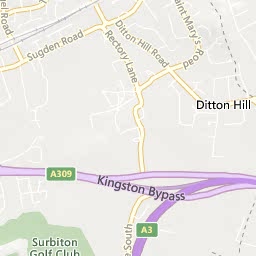 Map of Thames Ditton